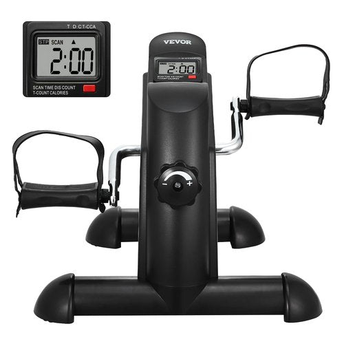VEVOR Under Desk Bike Pedal Exerciser, Mini Exercise Bike for Arm/Leg Exercise, Multi-level Resistance Pedal Exerciser for Home Office Workout, Cycling Portable Peddler with LCD Display & Non-Slip Mat
