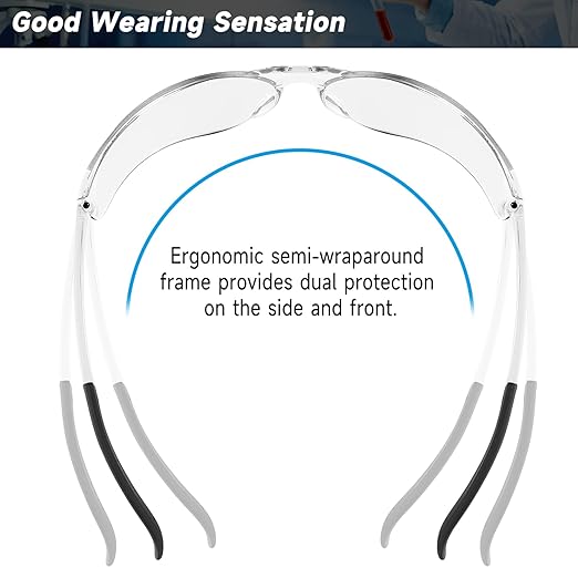 50 Pack Safety Glasses ANSI Z87.1 Scratch Resistant Eyewear for Women Man Lab Goggles Eye Protection