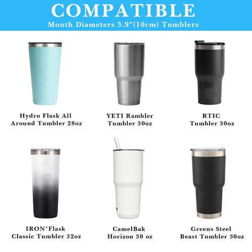 Linkidea Tumbler Carrier with Strap Compatible with YETI Rambler Tumbler 30oz, Iron °Flask Classic Tumbler 2.0 20oz/24oz/32oz, Waterbottle Sling Bag Holder Shoulder Strap, Light Blue