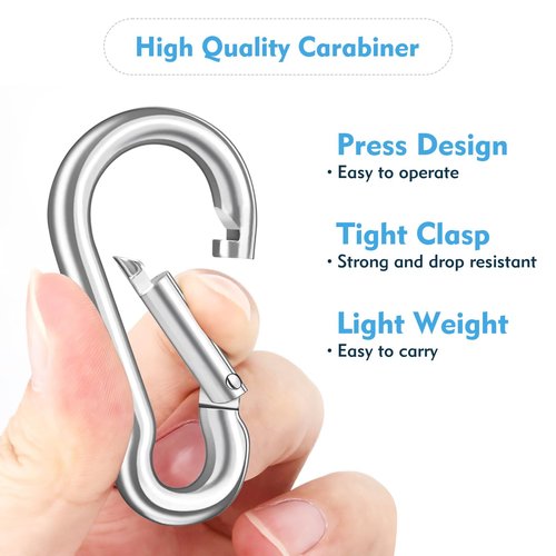 Stainless Steel 20 Pcs Small Carabiner Clips, 1.7 Inch Spring-Snap Hook Keychain for Outdoor Camping, Swing, Hammock, Hiking, Fishing,Quick Link