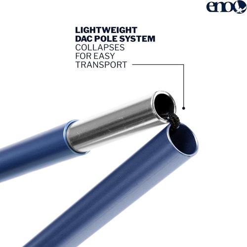 ENO Fuse Tandem Hammock System Colour Slate Lightwieght Fuse Spreader Bars, Two Hammocks Side by Side Dac Grren Anodised Aluminium Alloy Eliminates Enviro Damage Weight 277 g