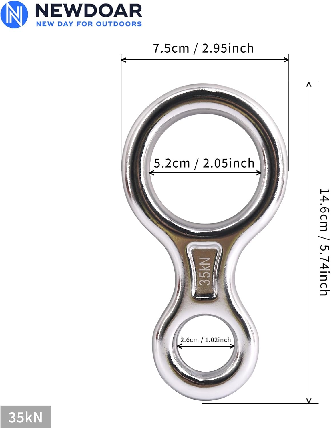 NewDoar Climbing Gear Downhill Equipment, Descender Rappel Rock Climbing Descending Belaying Equipment Rescue Figure 8 Descender Rigging Plate 35KN for Climbing Belaying and Rappeling Device