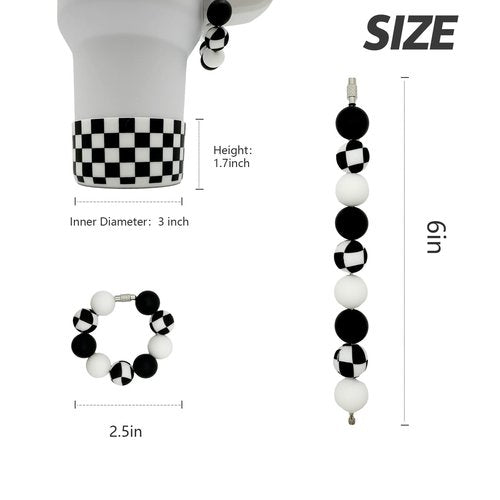 WAFOIRO Silicone Boot Tumbler Handle Decor Tumbler Cup Cover Water Bottle Accessories for 30oz&40oz Stanley Protective Bottom Sleeve（Checkered）
