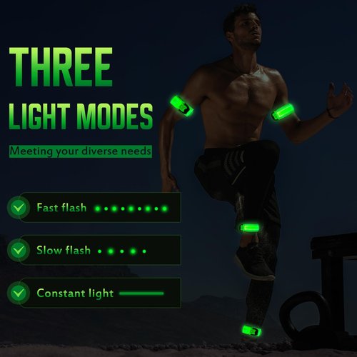 ocuvaep LED Armband for Running (2 Pack), Light Up Armbands Rechargeable, Running Lights, High Visibility Reflective Running Gear for Running Walking Cycling