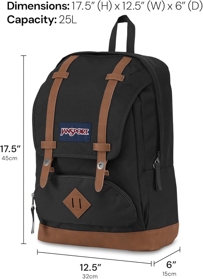 JanSport Cortlandt Laptop Backpack, Russet Red, 15” Laptop Sleeve-Synthetic Leather Shoulder Computer Bag with Large Compartment, Padded Straps- Rucksack for Men, Women