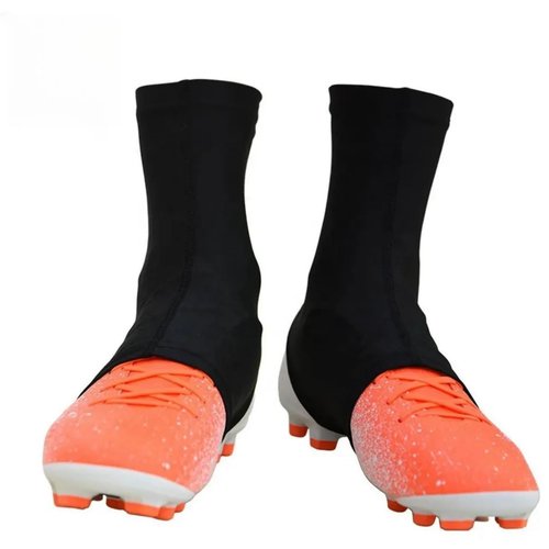 Sanseenia Football Spats/Cleat Covers, Cleat Socks, Cleat Sleeves for Soccer, Lacrosse, Baseball & Softball Youth Adults, Cleat Spats Keeps Cleats Tied Turf Pellets Out (Black, Small)