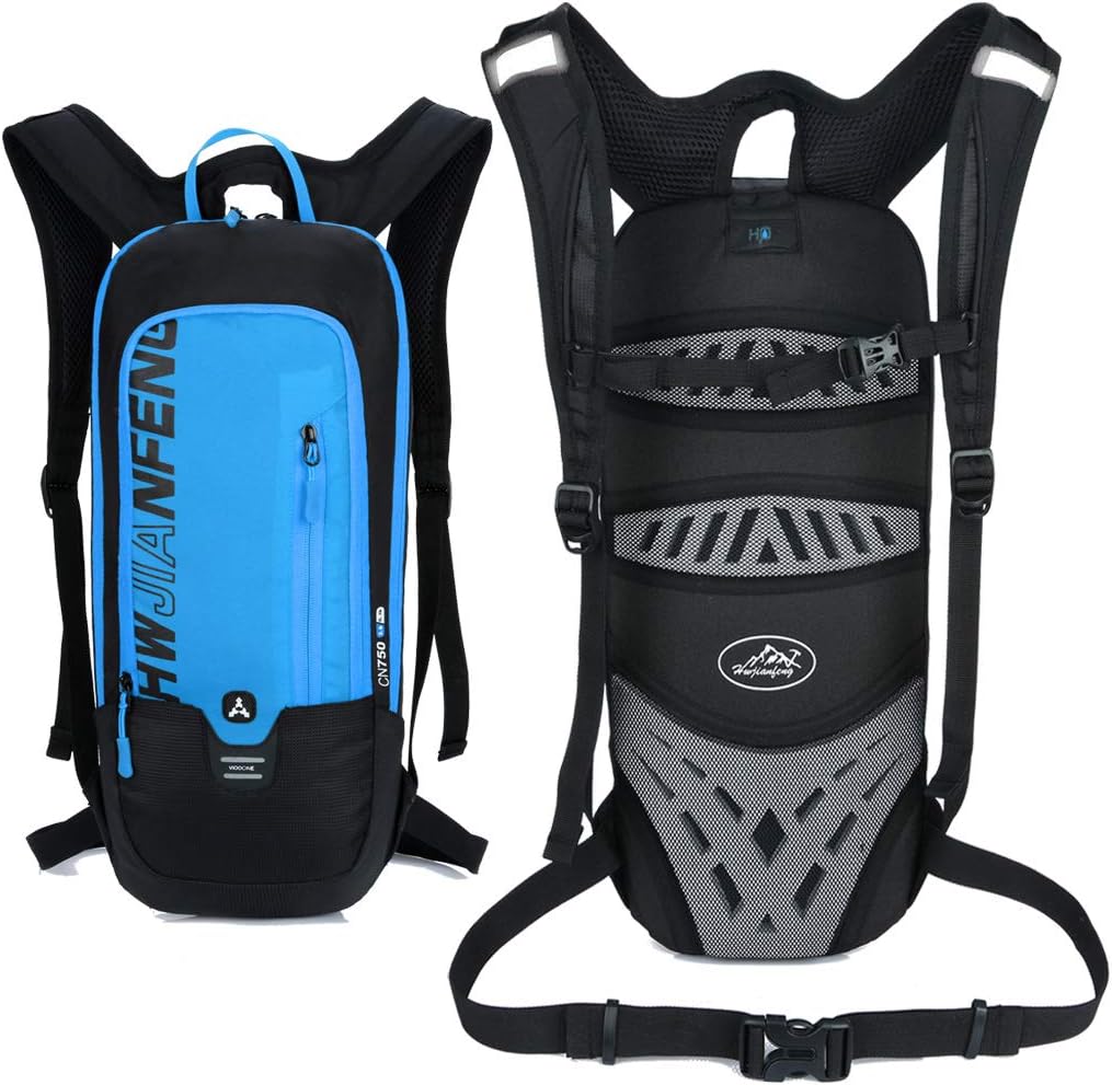Outdoor Riding Backpack, Outdoor Sport Backpack with Water Bladder Design Biking Backpack Bike Rucksack Hydration Backpack Outdoor Gear for Skiing Running Hiking Cycling Backpack (Blue)
