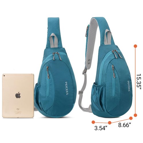 Peicees Sling Bags Men Women Shoulder Backpack Small Cross Body Chest Sling Backpack, Black
