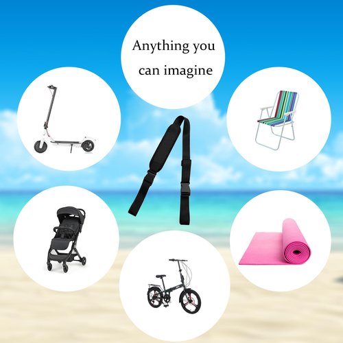 Generic 3 Pcs Carry Strap for Beach Chair Folding Chair Adjustable Beach Chair Backpack Straps Straps for Carrying Folding Chair for Beaches Camping Backpacking Picnics Outdoor (Black)