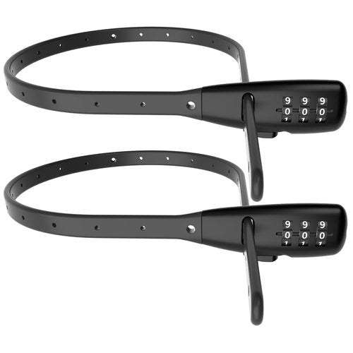 OKG 3-Digit Combination Adjustable Zip Tie Bike Lock - Anti-Scratch Stainless Steel Cable Lock with Resettable Code, Secure Bikes, Helmets, Skis, Prams, Cabinet, French Doors, and More 2 Pack (Black)
