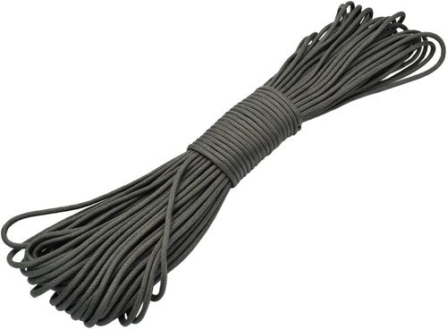 100ft Type III 7 Strand Core Paracord 550 Parachute (30# Dark Grey)