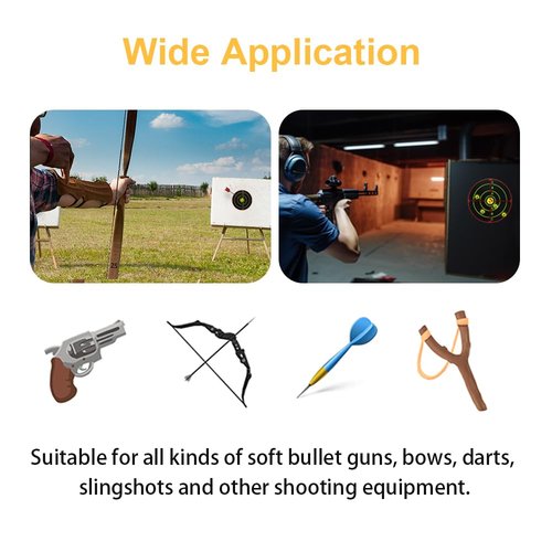 Splatter Targets for Shooting, 4-inch Self Adhesive Shooting Targets Stickers, 200/roll, Highly Visible Instant Feedback Fluorescent Yellow Impact for BB Gun, Pellet Gun, Airsoft