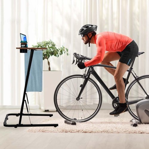 Derkerry Adjustable Bike Trainer Fitness Desk Portable Bike Desk Workstation Standing Table for Walking Pad Treadmill for Indoor Cycling