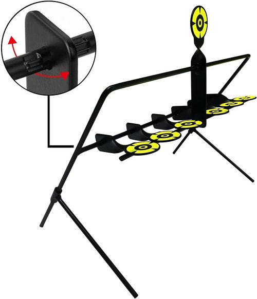 Atflbox Resetting Targets for Airgun Pellet BB Guns, 6 Steel Targets for Shooting, Rated for .177 Caliber