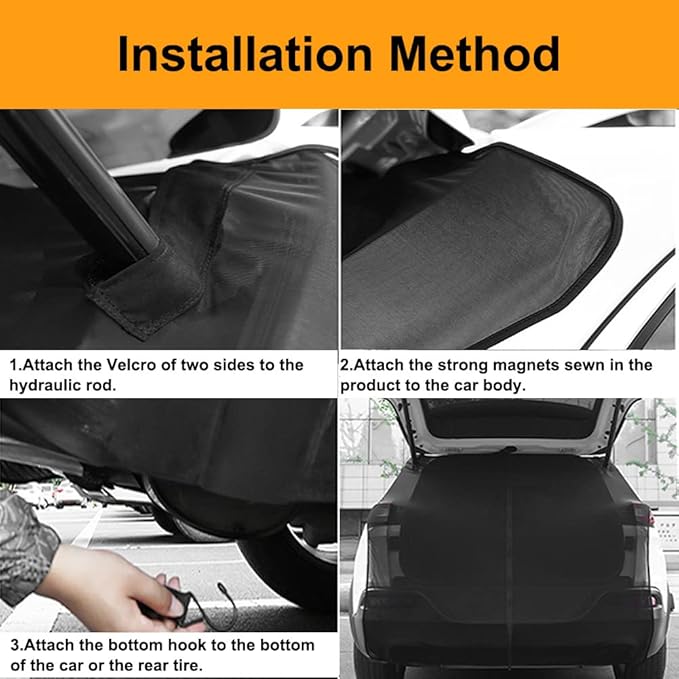 Ovege Car Tailgate Mesh Screen for SUV Bug Screens for Car Tent, Magnetic Mosquito Net for Car Camping Essentials, Car Camping Accessories（Black-Tailgate）
