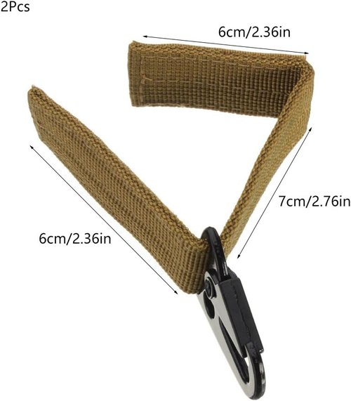Backpack Keychain Duty Belt Key Holder Tactical Keychain Accessories Molle Webbing Buckle Metal EDC Carabiner Clip Pack of 2