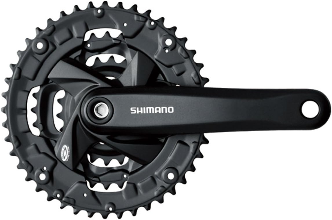 Shimano Altus FC-M371 Crankset - 170mm, 9-Speed, 48/36/26t, Riveted, Square Taper JIS Spindle Interface, Black