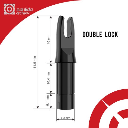 sanlida Archery 100 Packs Arrow Nock ID 6.2mm/.244" Dragon 10 Plastic Insert Arrow Nocks for DIY Carbon Hunting Arrows