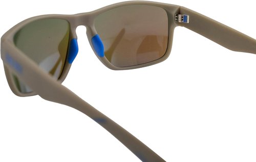 Epoch Eyewear Charlie Sport Motorcycle Sunglasses Grey Frame with Blue Mirror Polarized Lens