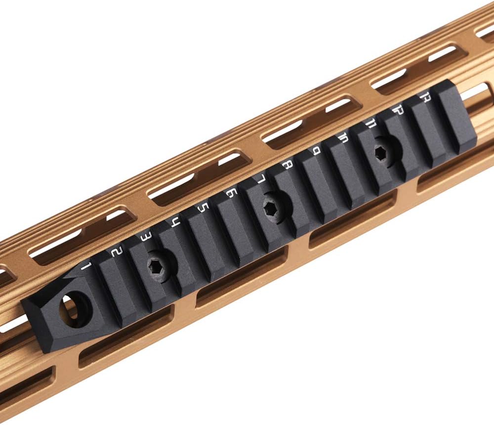 TuFok 13-Slot Alumimun Picatinny Rail for Mlock - Thin 0.37in Height Rail Section Adapter Mount with Socket for 3/8" QD Sling Mount Attachment