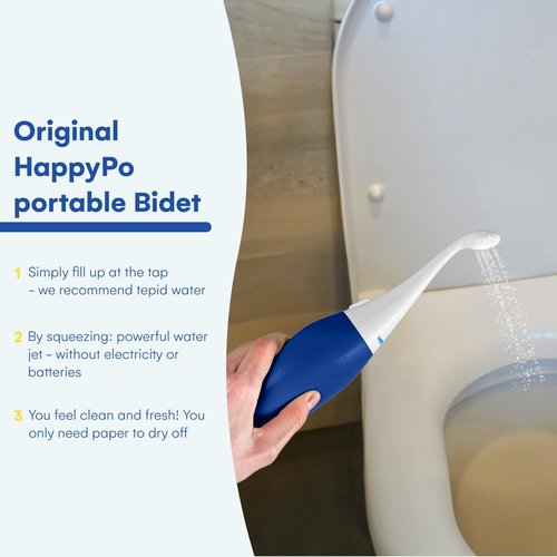 HappyPo The Original Portable Bidet - 300ml Peri Bottle for Moms, Women, and Anyone on The Go - Easy-Bidet 2.0 for Postpartum Care, Travel, Personal Hygiene - Poop Cleaning and Feminine Care (Mint)