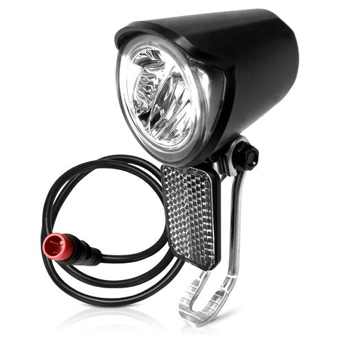 Ebike Headlight 6-60V, Night Riding Waterproof Electric Dirt Bike Front Light Road Bike Led Headlight Cycling Accessories with 2 Pin Connector for Cycling Safety