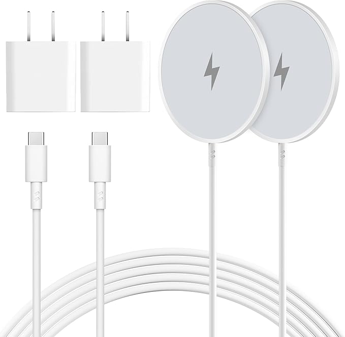 Magnetic Wireless Charger 2Pack 10FT Apple Magsafe Charger,Fast Mag-Safe Charging Wireless iPhone Charger Pad with Charging Plug for iPhone 16Pro Max/16Pro/16Plus/15Pro Max/15/14/13/12/AirPods3/Pro 2