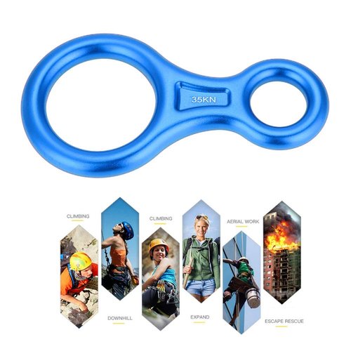 Sunicon Climbing Rescue Figure 8 Descender, 35kN Large Bent-Ear Rigging Plate Heavy Duty and High Strength Rappel Device Equipment for Rappelling Belaying Tree Climbing Aerial Silks Rigging