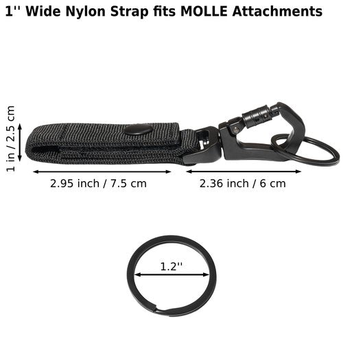 Molle Key Holder with Key Rings, Heavy Duty Belt Keeper with Key Holder for up to 2.25" Wide Belt, Police Duty Belt Accessories Duty Belt Key Holder Belt Clip Keychain, Tactical Key Holder for Belt