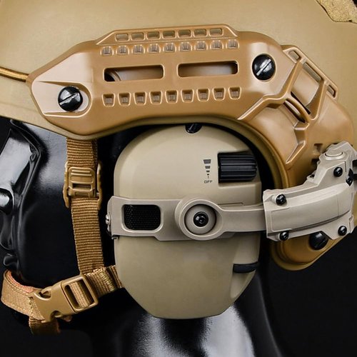 ARC Rail Adapter for Tactical Helmets, Fast Helmets Accessories Compatible with Walker's Razor and Razor Digital Earmuffs (Tan)