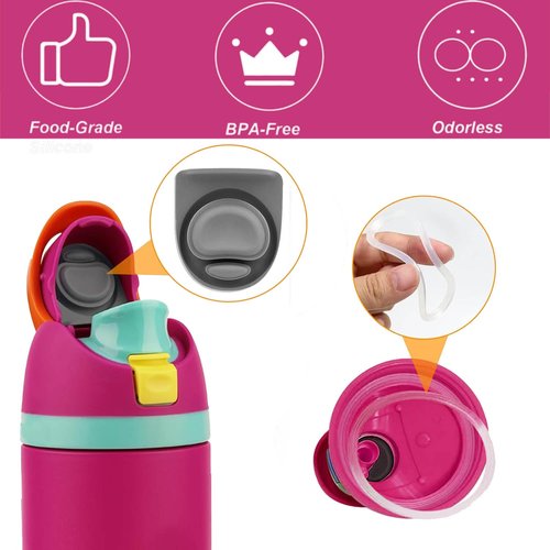 Bottle Seal Ring & Replacement Stopper & Button Compatible with Owala FreeSip 24oz 32oz Water Bottle Lid Mouth Stopper Accessories Sealing Gasket Silicone Plug BPA-Free (Black)
