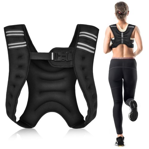 Kvittra Weighted Vest 11 lbs Weights with Reflective Stripe, Weighted vest for Men Women Workout Equipment, Body Weight Vests for Training Workout, Jogging, Cardio, Walking, Elite Workout Equipment