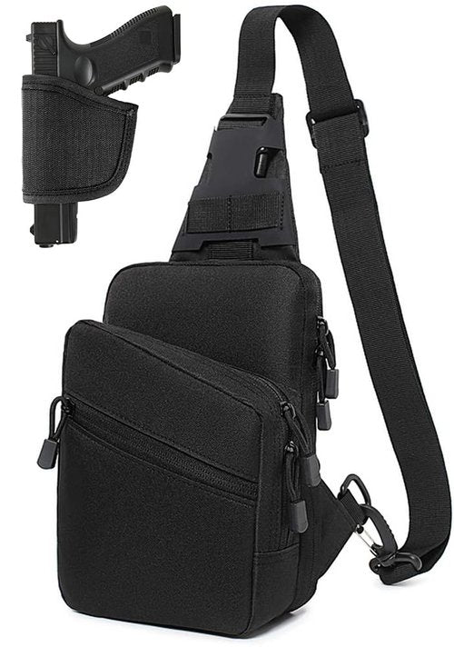 Vdones CCW Concealed Carry Chest Bag with Gun Holster, AdjustableTactical Sling Bag for Men, Crossbody EDC Gun Carry Bag for Handguns