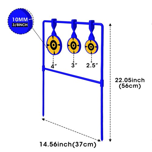 Atflbox 2X High Caliber Spinner Auto Reset Steel Target for Centerfire Handguns Up to .44 Magnum Outdoor Target Shooting