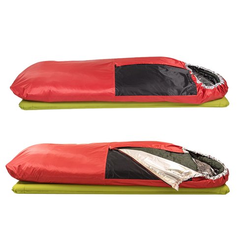 Sanmum Ultralightweight Bivy Sack, Ventilate Sleeping Bags - Compact, Lightweight, Waterproof, Reusable, for Adventure, Camping & Emergency (Red)