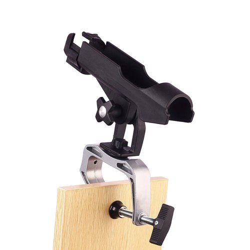 HiUmi Fishing Boat Rods Holder with Large Clamp Opening 360 Degree Adjustable Fishing Rod Racks Folding Holder (RH20-4Pack)
