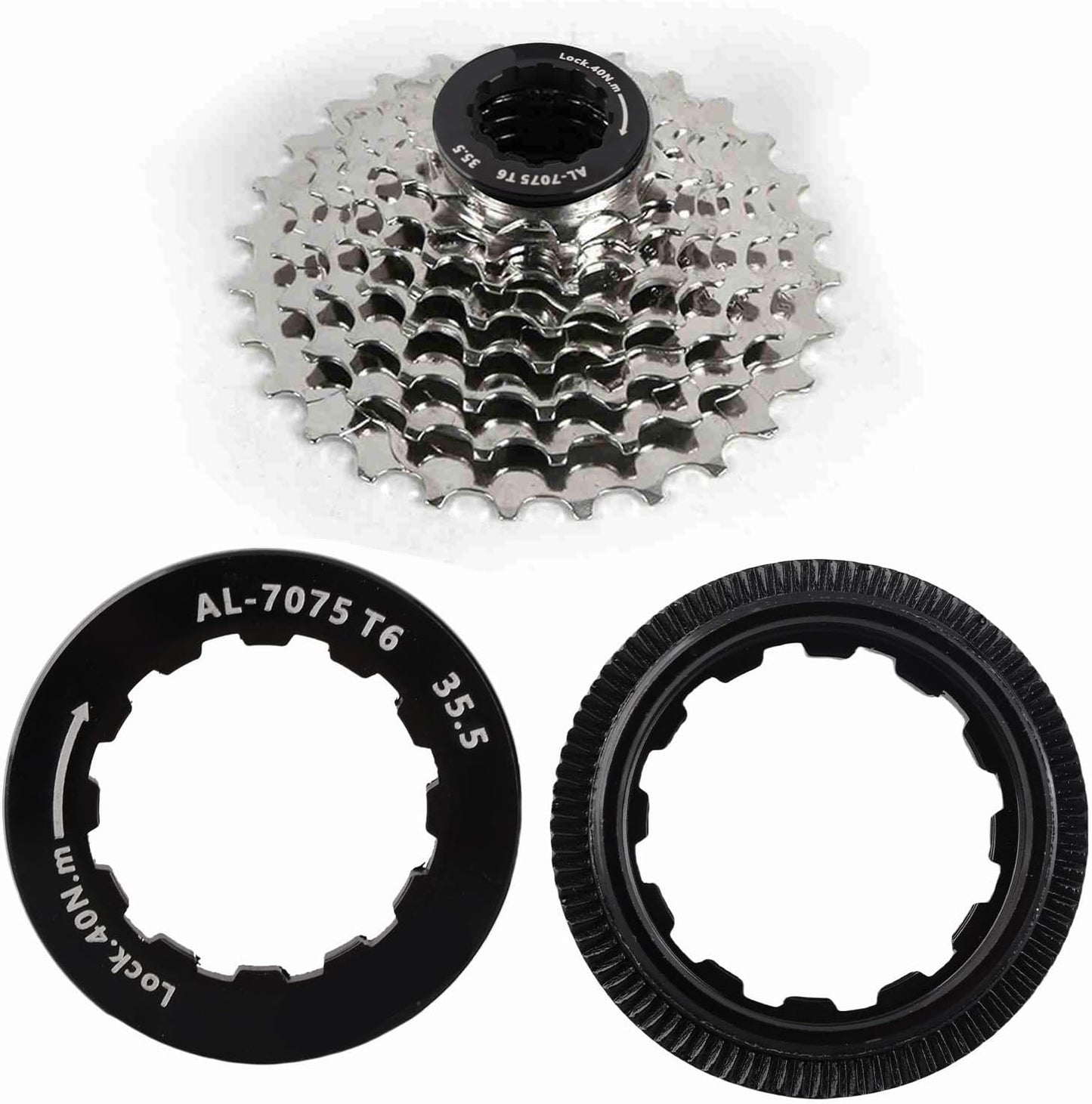 VGEBY Lock Ring Cassette, Cassette Lockring for 7-11 Speed Mountain Bike (Black)