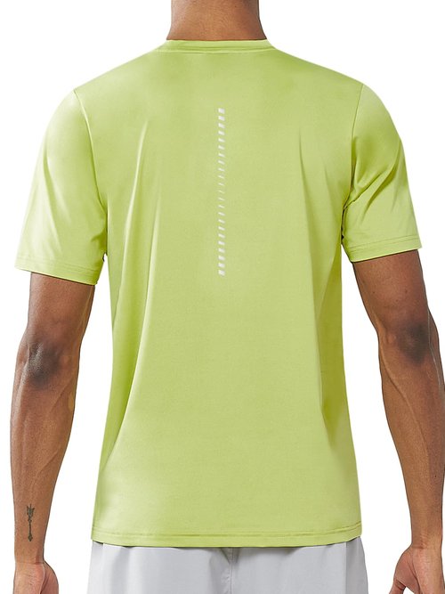 NORTHYAD Men's Athletic Shirts Workout Running Short Sleeve T-Shirt Quick Dry Lightweight Gym Tee Tops Lemon Yellow 3XL