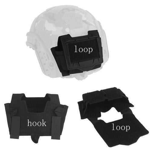 Tactical Fast Helmet Cover Set and Tactical Helmet Battery Pouch Counterweight Pouch Fit Size M/L Fast PJ BJ MH Helmet (BKCP/Black)