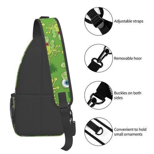 Krirteh Cute Frog Sling Bag For Women & Men - Fashion Cartoon Frogs Backpack, Crossbody & Shoulder Bag - Travel & Hiking Daypack