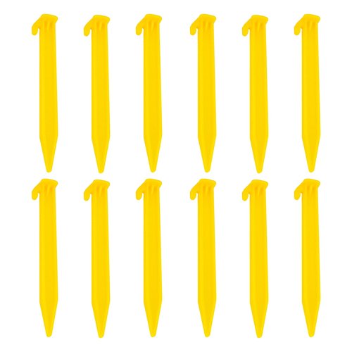 12PCS Plastic Tent Stakes Camping Accessories Camping Tent Stakes Heavy Duty Sand Stakes for Beach Ground Stakes Tent Poles for Camping, Backpacking, Hiking Tent, Hammocks and Outdoor Canopy