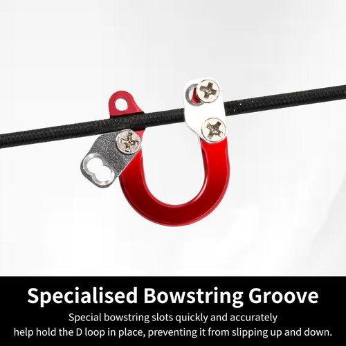 SPG 2 Sets Archery D Loop, Archery Metal D Loop for Compound Bow Release Nocking Loop with Screwdrivers Mounted on Bowstring Screw Reinforcement Compound Bow Accessories Hunting