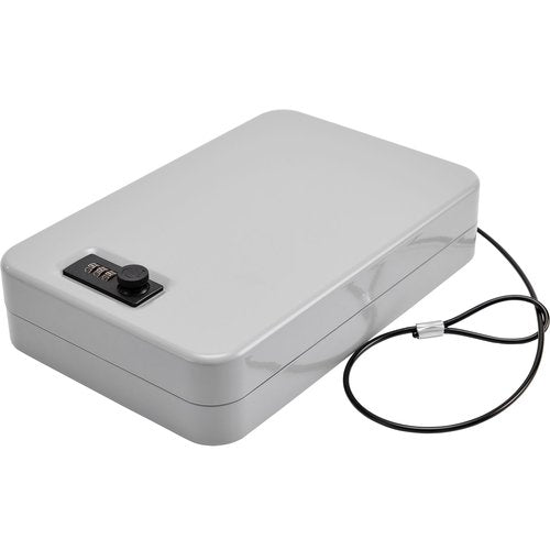 Arvilon Gun Safe, Car Gun Safe for Handgun with Combination Lock, Pistols safe Lock Box for Handgun, 11.4"x 7.5"x 2.5" Portable Hand Gun Safe Lock Box for Car, Home, Travel, Gray