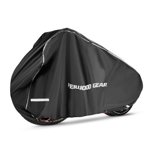 FEIWOOD GEAR Bike Cover for Transport 2 Bikes on Rack, Double Heavy Duty 420D on Handlebar & Pedal, Waterproof Bicycle Cover Outdoor Storage on Rear Bike Rack