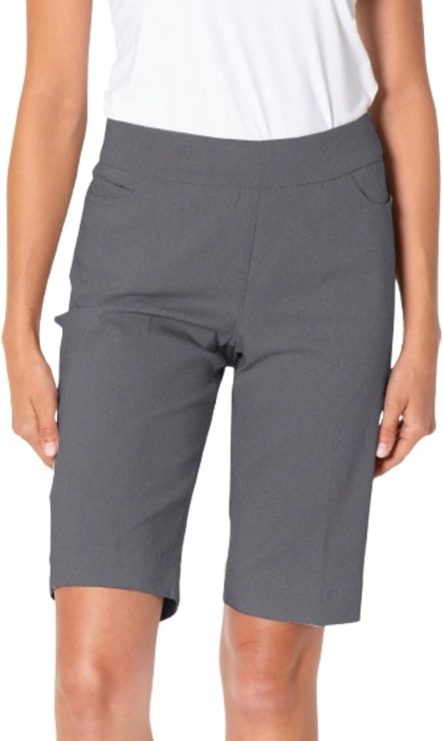 SLIM-SATION Women's Golf Wide Band Pull On Short with Real Pockets