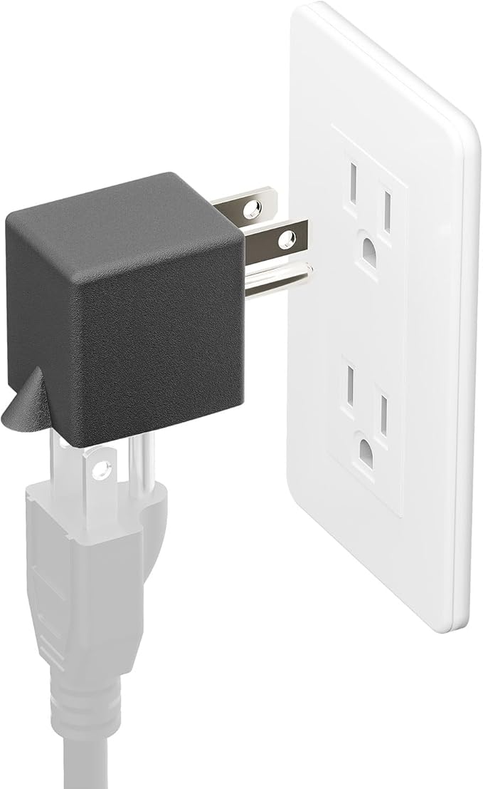 PA-0170D 90 Degree Right Angled USA Male-Female Power Adapter, 5-15P to 5-15R Direction Changer, Space Save Black