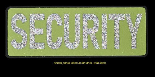 Security Hi-Vis neon Fluorescent Yellow Reflective Back Patch 11x4 Hook Backing Matches Bicycle Shirt Color