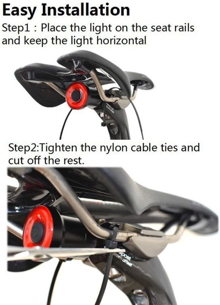 Smart Bike Tail Light Ultra Bright, Bike Light Rechargeable Auto On/Off, IPX6 Waterproof LED Bicycle Lights, High Intensity Rear Accessories Fits Any Road Bikes