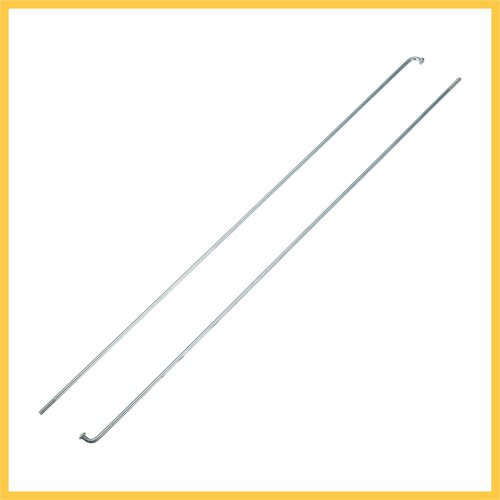 REPAIROCK 36 Pcs 14G J Bend 263mm x 2mm Bike Bicycle Spokes with Nipples Steel Silver Tone Auto Replacement Parts