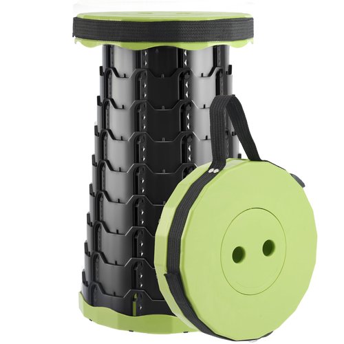 Doseno Upgraded Foldable Stool Thickened, Portable Collapsible Stool Retractable Stool for Fishing, Hiking Tours, BBQ, Parties, Outdoor Activities (Olive Green)